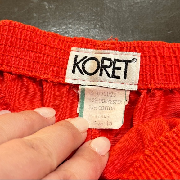 Vintage KORET Red A-line Skirt, Union Made in USA, Size 14 Womens, Elastic Waist - Picture 6 of 10